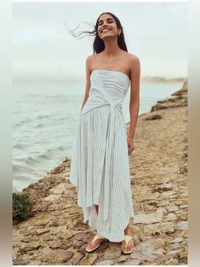 Strapless Hanky-Hem Midi Dress from Anthropologie